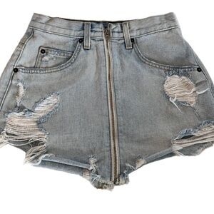 CARMAR DISTRESSED JEAN SKIRT 100% COTTON. Size 26 (S)
